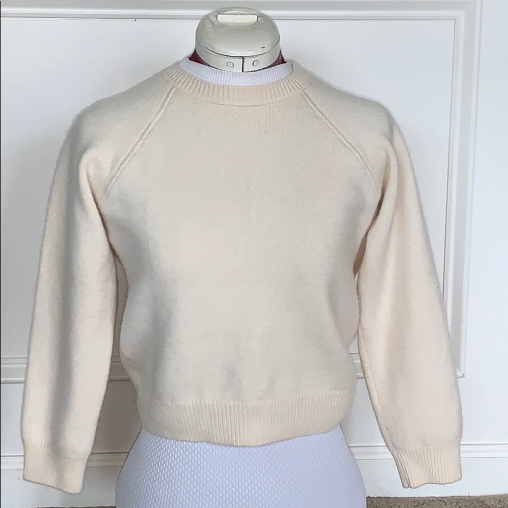 Escada ivory cashmere Crop Sweater cardigan XSP 36